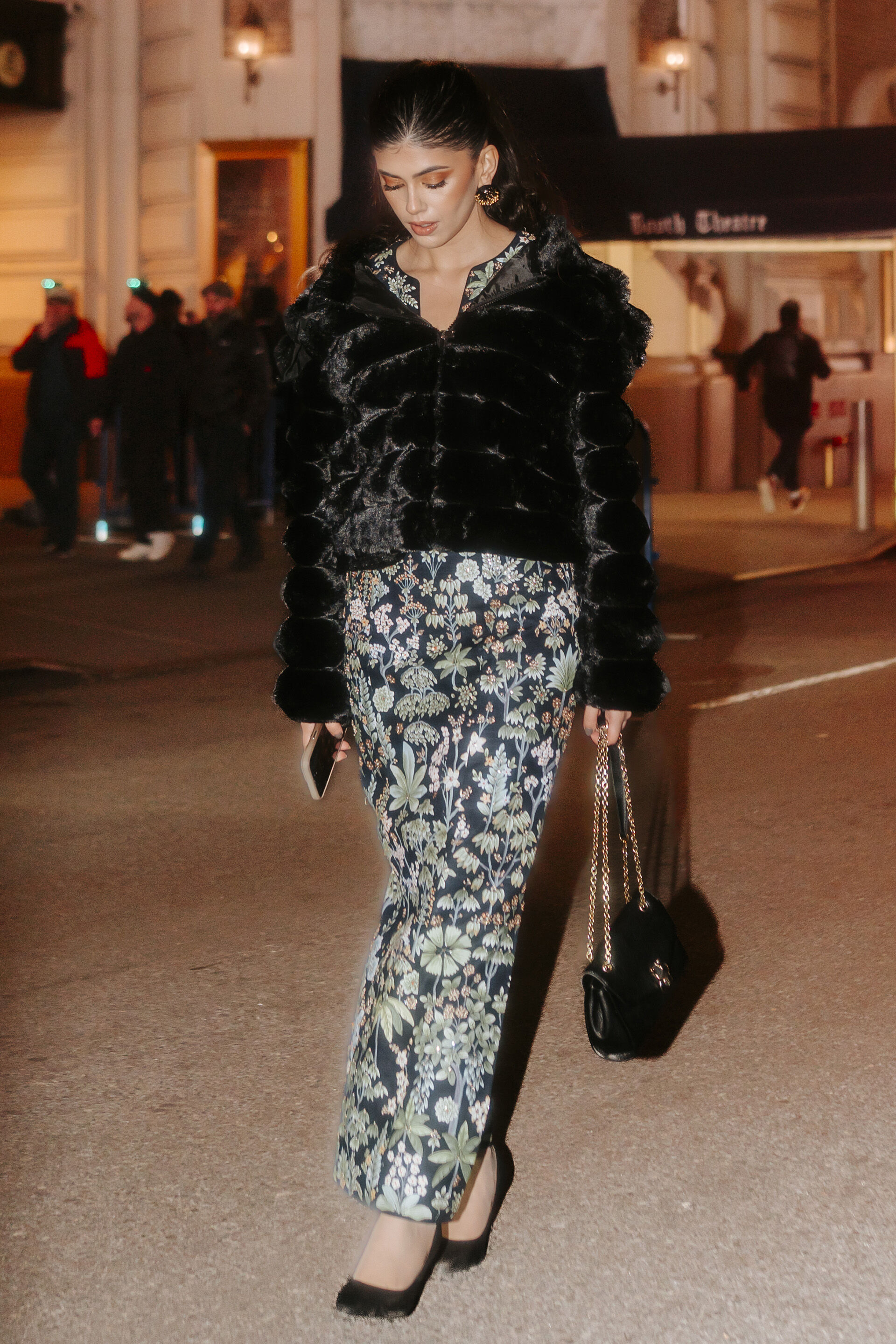 Haathi Harmony Hand-painted Pichhwai Skirt Set - Black, , image 2